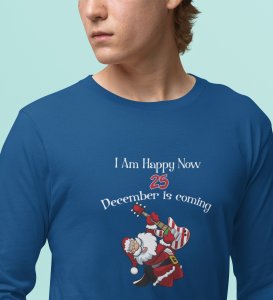 Christmas Bells, Santa's Arrival: BestFull Sleeve T-shirt For Boys Girls,Blue Best Gift for Secret Santa