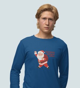 Employed Santa: Best DesignerFull Sleeve T-shirt Blue Best Gift For Secret Santa