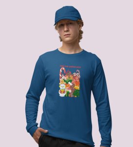 Missing Santa: Mysterious DesignedFull Sleeve T-shirt Blue Unique Gifts For Secret Santa