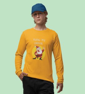 Kung Fu Santa: PerfectFull Sleeve T-shirt For Secret SantaYellow Best Gift For Boys Girls