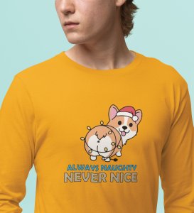 Notorious Corgi: Funny Doggie DesignedFull Sleeve T-shirts Yellow Best Gift For Boys Girls
