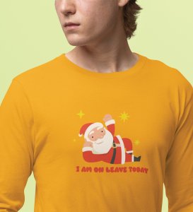 Vacational Santa: Humorously DesignedFull Sleeve T-shirt Yellow Best Gift For Secret Santa