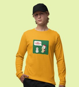 Prankster Santa: Funny DesignerFull Sleeve T-shirt Yellow Perfect Gift For Secret Santa