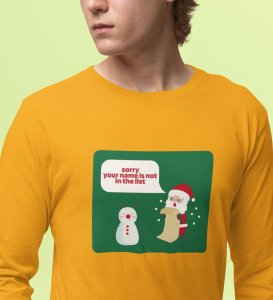 Prankster Santa: Funny DesignerFull Sleeve T-shirt Yellow Perfect Gift For Secret Santa