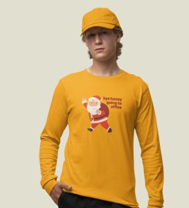 Employed Santa: Best DesignerFull Sleeve T-shirt Yellow Best Gift For Secret Santa