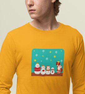 Santa's Squad: Cute DesignedFull Sleeve T-shirt Yellow Perfect Gift For kids
