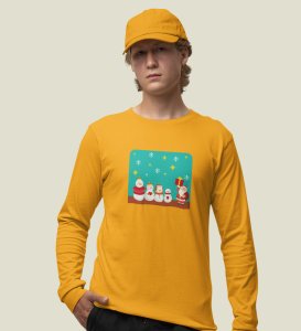 Santa's Squad: Cute DesignedFull Sleeve T-shirt Yellow Perfect Gift For kids