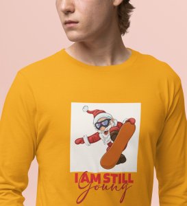 Goofy & Young Santa:Best DesignerFull Sleeve T-shirt Yellow Perfect Gift For Boys Girls