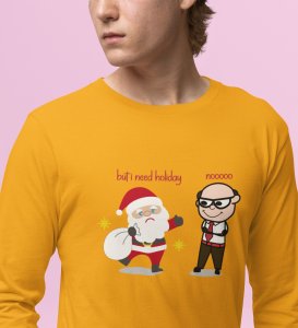 Corporate Santa: Funny DesignedFull Sleeve T-shirt Yellow Best Gift For Secret Santa