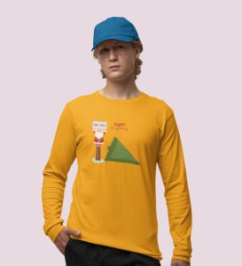 Eco-Friendly Santa: Beautifully DesignedFull Sleeve T-shirt Yellow Exclusive Gift For Boys Girls