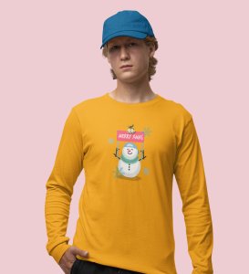 Christmas Bells: Best DesignerFull Sleeve T-shirt Yellow Perfect Gift For Christmas Eve