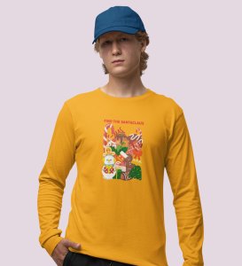 Missing Santa: Mysterious DesignedFull Sleeve T-shirt Yellow Unique Gifts For Secret Santa