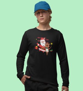 Happy Santa: Best DesignerFull Sleeve T-shirt Black Best Gift For Kids
