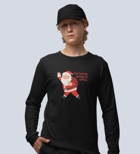 Employed Santa: Best DesignerFull Sleeve T-shirt Black Best Gift For Secret Santa