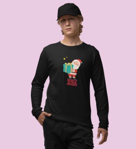 Gift Man Santa: Perfectly DesignedFull Sleeve T-shirt Black Best Gift For Boys Girls
