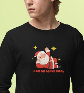 Vacational Santa: Humorously DesignedFull Sleeve T-shirt Black Best Gift For Secret Santa