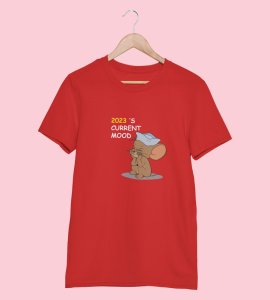 Bad Year Ending Red New Year Printed T-shirt For Mens