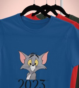 2023 Go Now Blue Graphics Printed T-shirt For Mens On New Year Theme Best Gift For New Year