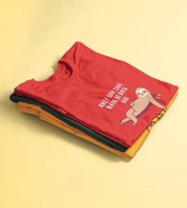 Let Me Sleep Red New Year Printed T-shirt For Mens