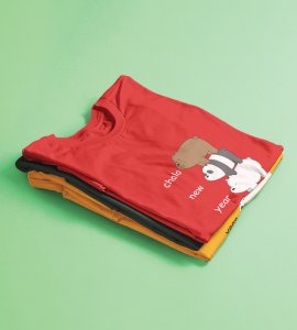 Party Is Mine RedPrinted T-shirt For Mens On New Year Theme