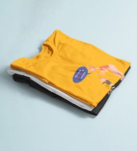 Go Enjoy Your Party YellowPrinted T-shirt For Mens On New Year Theme