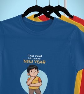No Plans For New Year Blue New Year Printed T-shirt For Mens