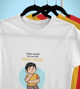 No Plans For New Year White New Year Printed T-shirt For Mens