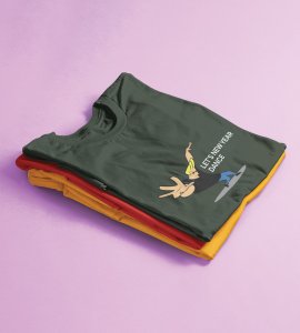 New Year Dance Green Printed T-shirt For Mens On New Year Theme Best Gift For New Year