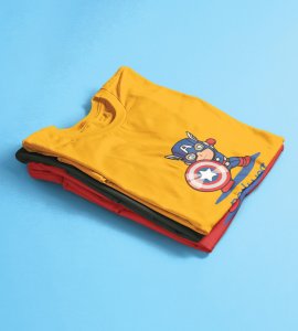 New Year New Villans Yellow Men Printed T-shirt For Mens Boys