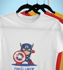 New Year New Villans White Men Printed T-shirt For Mens Boys