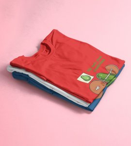 Run Away From Here Red New Year Printed T-shirt For Mens