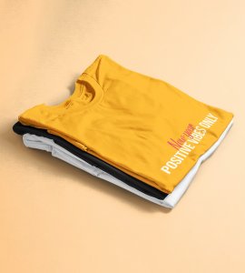 Positivity Yellow New Year Printed T-shirt For Mens