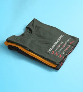 New Year Resolution Green Men Printed T-shirt For Mens Boys