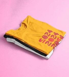 2024 Has Come Yellow Men Printed T-shirt For Mens Boys