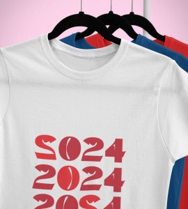 2024 Has Come White Men Printed T-shirt For Mens Boys