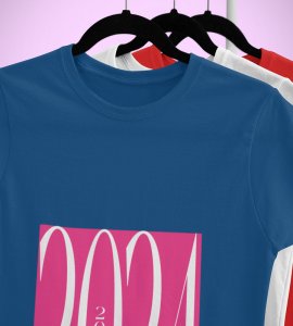 2024 New Year Blue Printed T-shirt For Mens On New Year Theme Best Gift For New Year