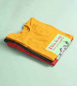 New Year New Resolution Yellow Men Printed T-shirt For Mens Boys