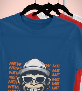 Monkey's New Year Blue New Year Printed T-shirt For Mens
