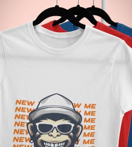 Monkey's New Year White New Year Printed T-shirt For Mens