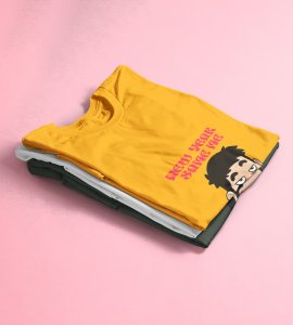 Same Me Yellow Men Printed T-shirt For Mens Boys