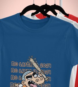 No More Rage Blue New Year Printed T-shirt For Mens