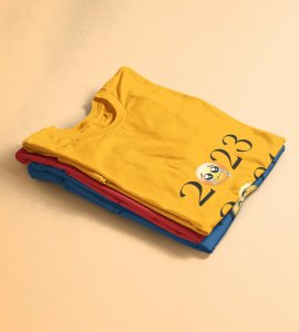No More 2023 Only 2024 Yellow New Year Printed T-shirt For Mens
