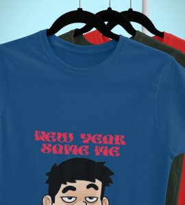 Same Me Blue Men Printed T-shirt For Mens Boys