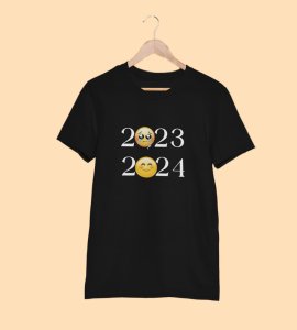 No More 2023 Only 2024 Black New Year Printed T-shirt For Mens