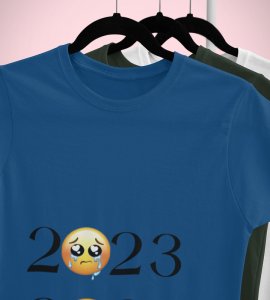No More 2023 Only 2024 Blue New Year Printed T-shirt For Mens