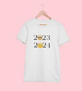 No More 2023 Only 2024 White New Year Printed T-shirt For Mens