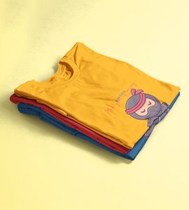 Keep Calm Yellow New Year Printed T-shirt For Mens