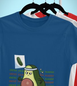 Next Year New Me Blue Men Printed T-shirt For Mens Boys