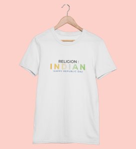 Indian Religion White Round Neck Printed T-shirt For Men