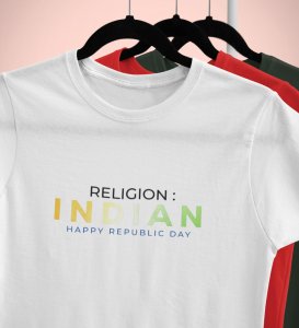 Indian Religion White Round Neck Printed T-shirt For Men